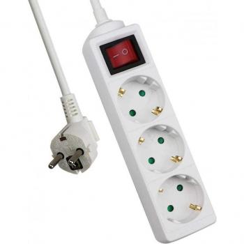 Regleta Alargador con 3 Tomas e Interruptor de 5m