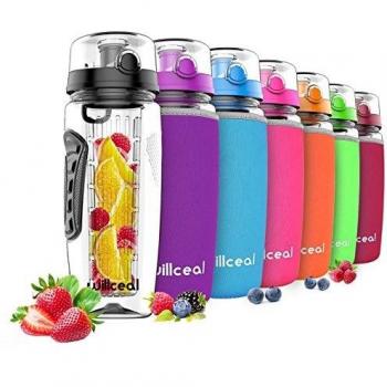 willceal Botella de Agua con Tapa para infusiones de Frutas, Resistente, con diseño a Prueba de Fugas, tamaño Grande, Ideal para Llevar Cuando Haces Deportes, para IR a Acampar