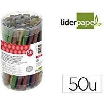 Barras termofusible liderpapel de 7 mm de diametro x 100 mm de alto purpurina caja de 50 unidades
