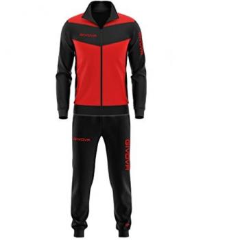Chándal Givova Luxury Visa Unisex, Negro/Rojo, M