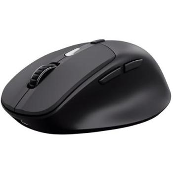 Ratón óptico inalámbrico Trust Zevo para diestros, Bluetooth y RF, 4000 DPI, recargable, color negro