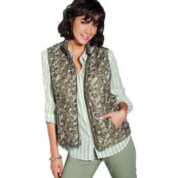 Chaleco Acolchado Mujer by Vencastyle - 024209,Estampado Verde Caqui,4XL
