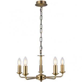 Lámpara colgante Banyan Latón antiguo 5 bombillas 34cm, Inspired Lighting - Inspired Deco - Banyan - Lámpara colgante de techo con múltiples brazos, 5 luces, cadena de 2 m,