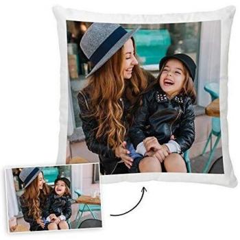 Fotoprix Cojín Personalizado con Foto y Texto | Relleno Incluido | Regalo Original con Fotos | Cojín Decorativo | Varios tamaños y Formas | 45 x 45 cms