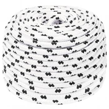 Cuerda trenzada de poliéster blanca 6 mm x 25 m para barco
