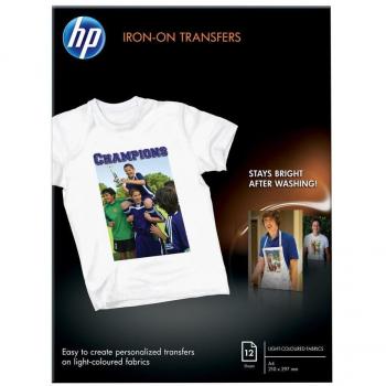 HP C6050A Iron-On Transfers for Inkjet Printers, A4 Size, 170 gsm, 12 Sheets
