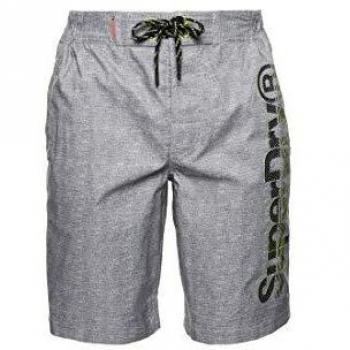 Superdry Classic Boardshort Bermudas, Gris Plateado, XS para Hombre