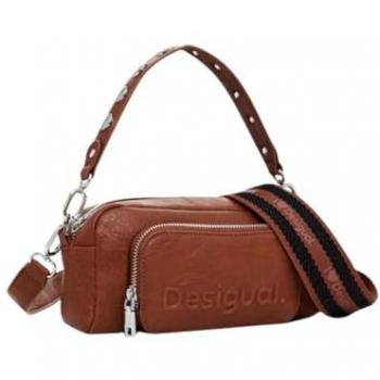 Desigual Half Logo FW24 Prades Cont Women's Shoulder Bag in Brown