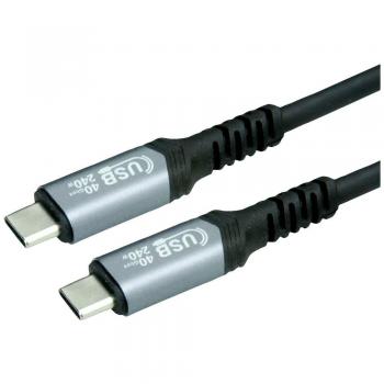 Cable USB 4.0 USB-C a USB-C, 1 m, 40 Gbps, 240 W, Negro, Apantallado