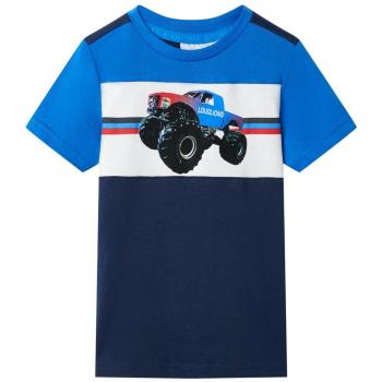 Camiseta infantil azul y azul marino 140