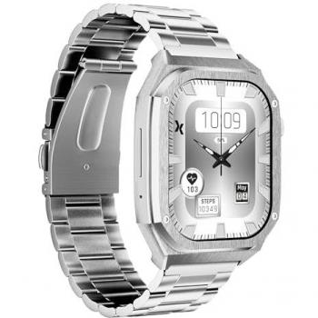 Reloj Inteligente MAXCOM FW65 Iron S Plata - Pantalla AMOLED 1,95 - Impermeable IP68 - Función de Llamada - Reloj Deportivo