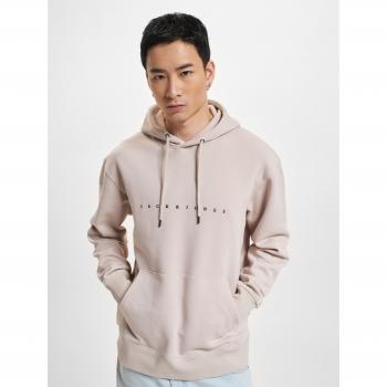 Jack & Jones Star Logo Hoodie - Men's Relaxed Fit, Moonbeam, XXL