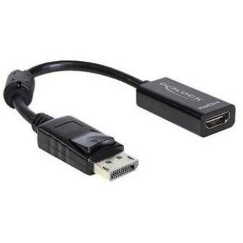 DeLOCK 61849 Adaptador de Cable DisplayPort Macho a HDMI Hembra 0,125 m Negro