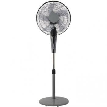 Ventilador de Pie FABRILAMP Borlon Negro/Gris 55W 3 Velocidades Oscilante con Mando - Solución Perfecta