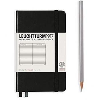 Leuchtturm1917 A6 Black Hard Cover Ruled Notebook