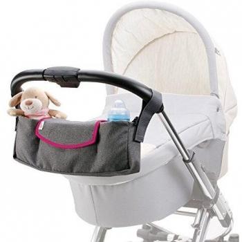 DIAGO 30072.75277- Organizador para carrito de bebé, color gris y rosa