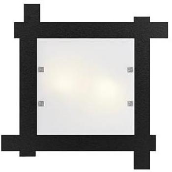 Plafón LED Leone 50x50 cm, 4x E27, metal blanco y negro mate, max 42W