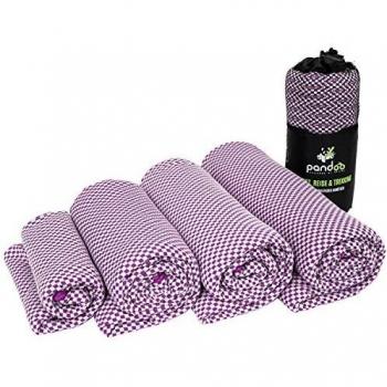 pandoo Toalla de Viaje de Microfibra | Fibras Ecológicas de Nylon y Bambú | Manta de Baño Secado Rápido Absorbente y Antibacteriana | Deporte, Viaje, Natación, Ducha y Playa | Estuche | 80x40 cm