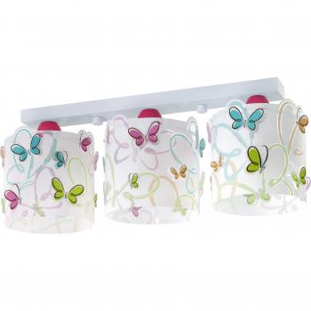 Dalber Lámpara Infantil Plafón de Techo de 3 luces Butterfly Mariposas
