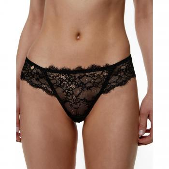 Braga brasileña Dulcet de encaje floral con detalles en microfibra - Black - XL