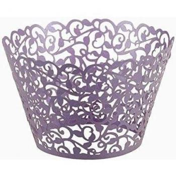 120-pack Vine Filigrana de encaje Envoltorios para cupcakes para maletero, bodas y fiestas Cake decoartion