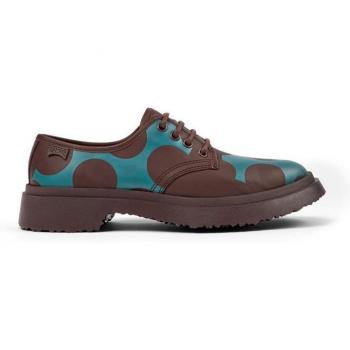 Zapatos de Mujer CAMPER Twins - Cordones - Burdeos y Negro, Talla 37, Cuero Liso