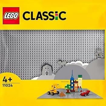 LEGO Classic Gray Baseplate 11024 Large Building Base Accessory for Kids and Fans of Creative Play, 48 x 48 Studs