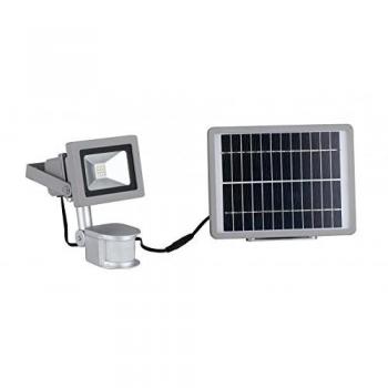 Proyector LED de Exterior Elios con Sensor y Panel Solar Plateado IP44 620lm 5000K