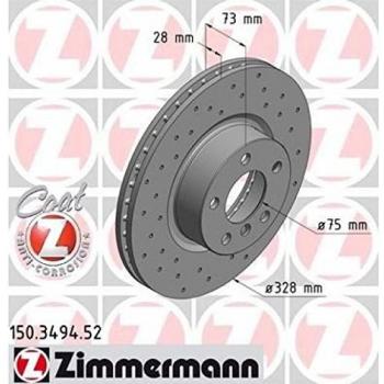 Zimmermann 150,3494.52 Freno de Disco Delantero, Perforado, Sport Coat Z
