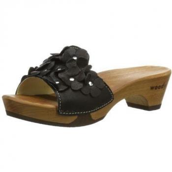 Woody Lilli 14250/85 - Zuecos de cuero para mujer, color negro, talla 36