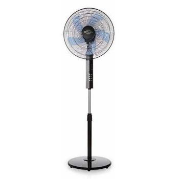 Orbegozo SF 0244 - Ventilador de pie, mando a distancia, silencioso, 5 aspas, apagado programable hasta 7.5 h, 3 velocidades, color negro