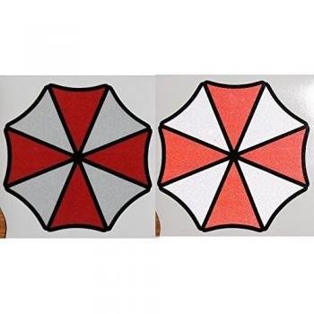 2Stk Umbrella Corporation Logo reflectante Pegatinas 10 cm Logo JDM Auto Car Laptop Casco de ciclismo