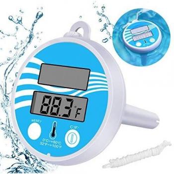 Gafild Termómetro Digital para Piscinas Termómetro Flotante De Energía Solar Medidor De Temperatura De Agua Flotante Preciso para SPA De Piscina