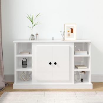 Aparador de madera contrachapada blanco brillante 100x35,5x60 cm - Mueble de Almacenaje de Salón, Buffet para salón, Armario Auxiliar, Armario de Almacenamiento