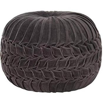 Puf de terciopelo de algodón diseño bata gris antracita 40x30cm