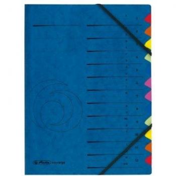 Herlitz 5001128 - Archivador de cartón A4 con índice del 1-12 y de la A a la Z 355 g/m2