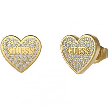 Guess JUBE02173JWYGT-U Pendientes Studs Party Corazón de Acero con Circonitas