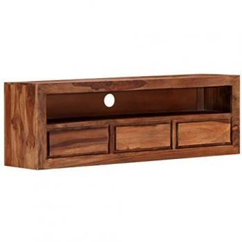 vidaXL Madera Maciza Mueble para TV Sheesham Centro Multimedia Salón Comedor Sala de Estar Orden de Equipos Imagen Sonido Almacenamiento 120x30x40 cm