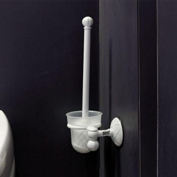 MAURER Porta Escobas WC con Ventosa, Blanco, 10x13x45 cm