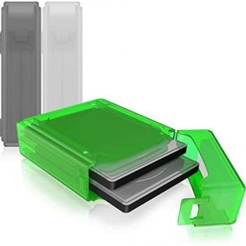 Caja de protección para discos duros de 2.5, set de 3 fundas plásticas en verde, gris y blanco