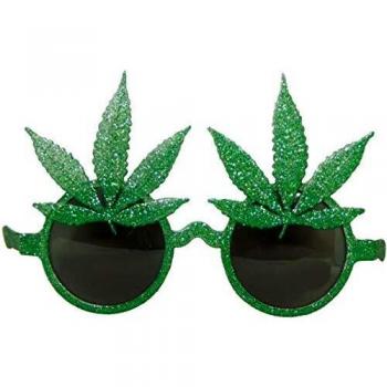 Folat B.V.- Folat Gafas de hojas de cannabis, Color verde