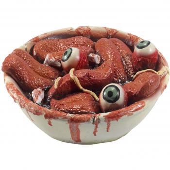 Smiffys Bol de látex de lenguas Gourmet Sangriento, Rojo, con Dientes y Ojos, 5cm / 2in