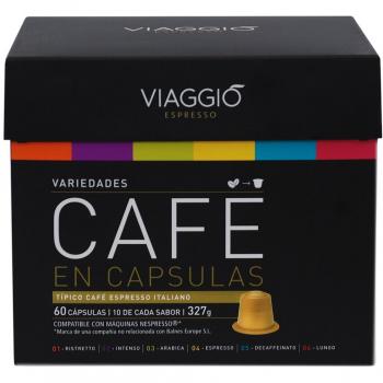 VIAGGIO ESPRESSO - 60 Cápsulas de Café Compatibles con Máquinas Nespresso - PACK PREMIUM