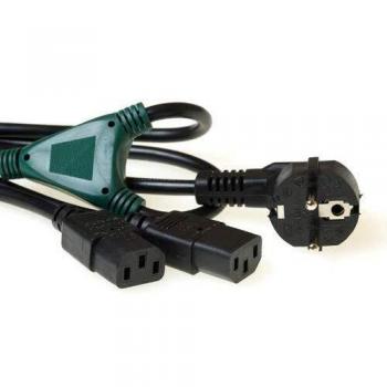 Cable Divisor de Alimentación Schuko Macho a 2 x C13 - 1,20 m