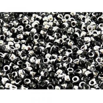 Matubo Seed Beads, 8/0, 10g, perlas de vidrio cilíndricas prensadas checas, cuentas de semillas con un diámetro de 3 mm, Jet/Labrador