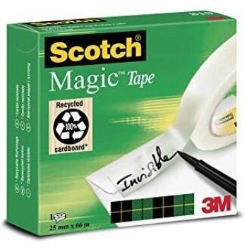Cinta Adhesiva Scotch Magic Invisible 66 m x 25 mm, 1 Rollo