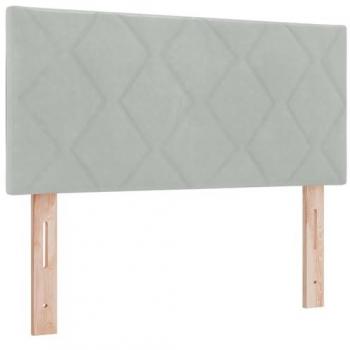 Cabecera LED con Luces de Tira, Gris Claro, 100 cm, Terciopelo
