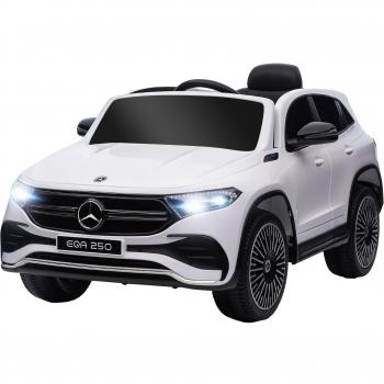 HOMCOM Coche Eléctrico para Niños Mercedes-Benz EQA 12V con Control Remoto, Música, Bocina y Velocidades de 3-8 km/h, Dimensiones 111.5x