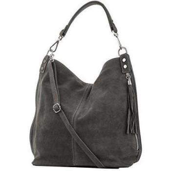 Shopper bolso, bolso de hombro de mujer, Mod. 2108 ante, Italy, gris