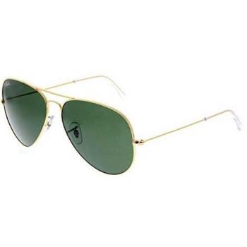 Ray-Ban Aviator Large Metal II Sunglasses Gold/Green Yellow Unisex 62 mm